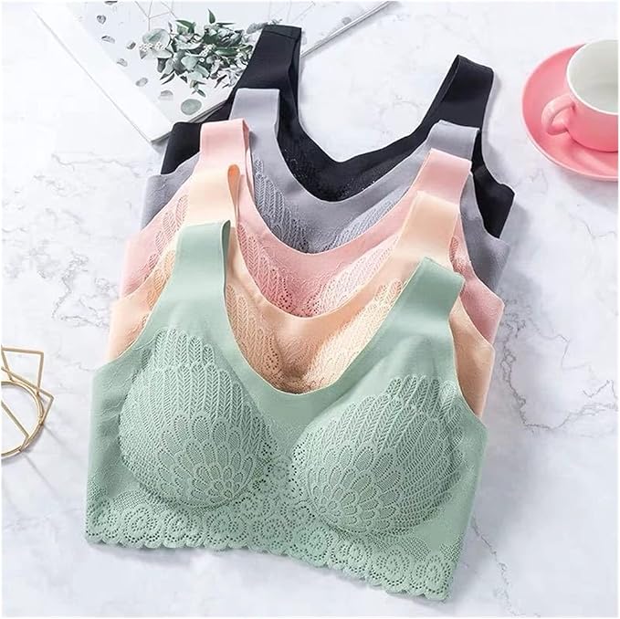 Sports Bra-Thai Latex Bra Women One Piece Wire Free Seamless Underwear Comfortable Sports Bras