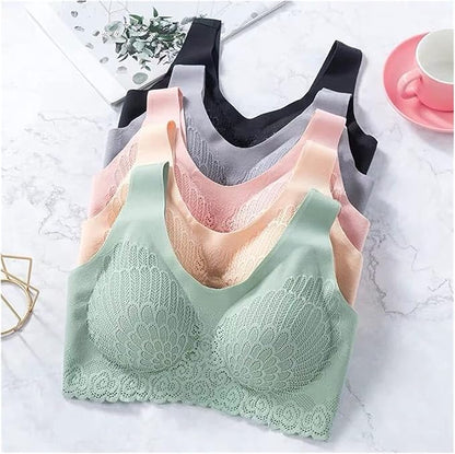 Sports Bra-Thai Latex Bra Women One Piece Wire Free Seamless Underwear Comfortable Sports Bras